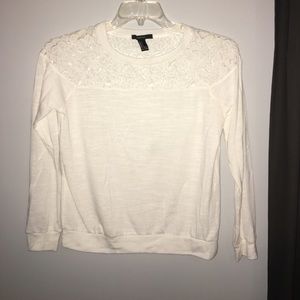 forever 21 lace white long sleeve